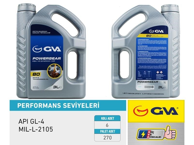Şanzıman Yağı 80W Apı Gl-4 3 Lt Gva 9920810