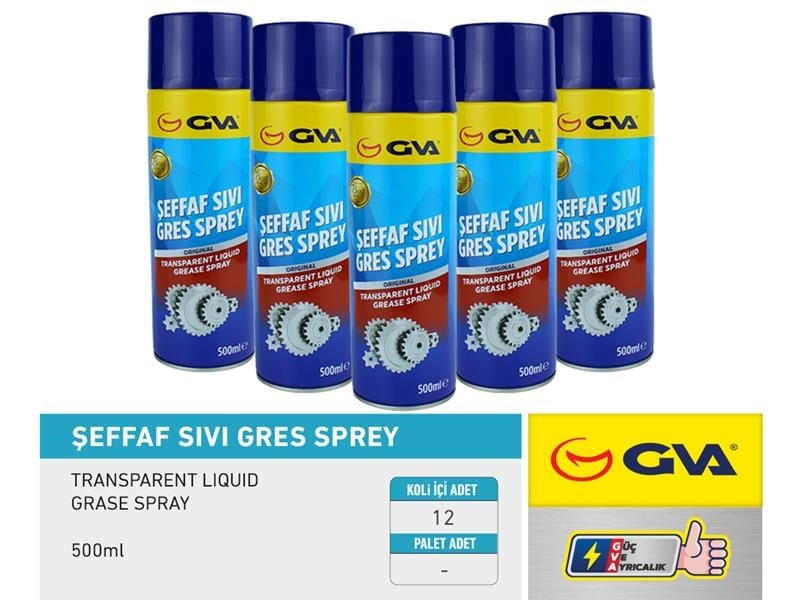 Şeffaf Sıvı Gres Spreyi 500 Ml. Gva 9920940