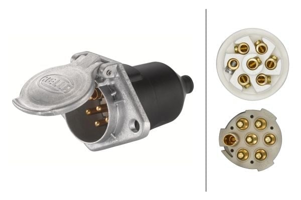Soket.24V.Alüminyum.7-Kutuplu.Universal Hella 8Jb003834001
