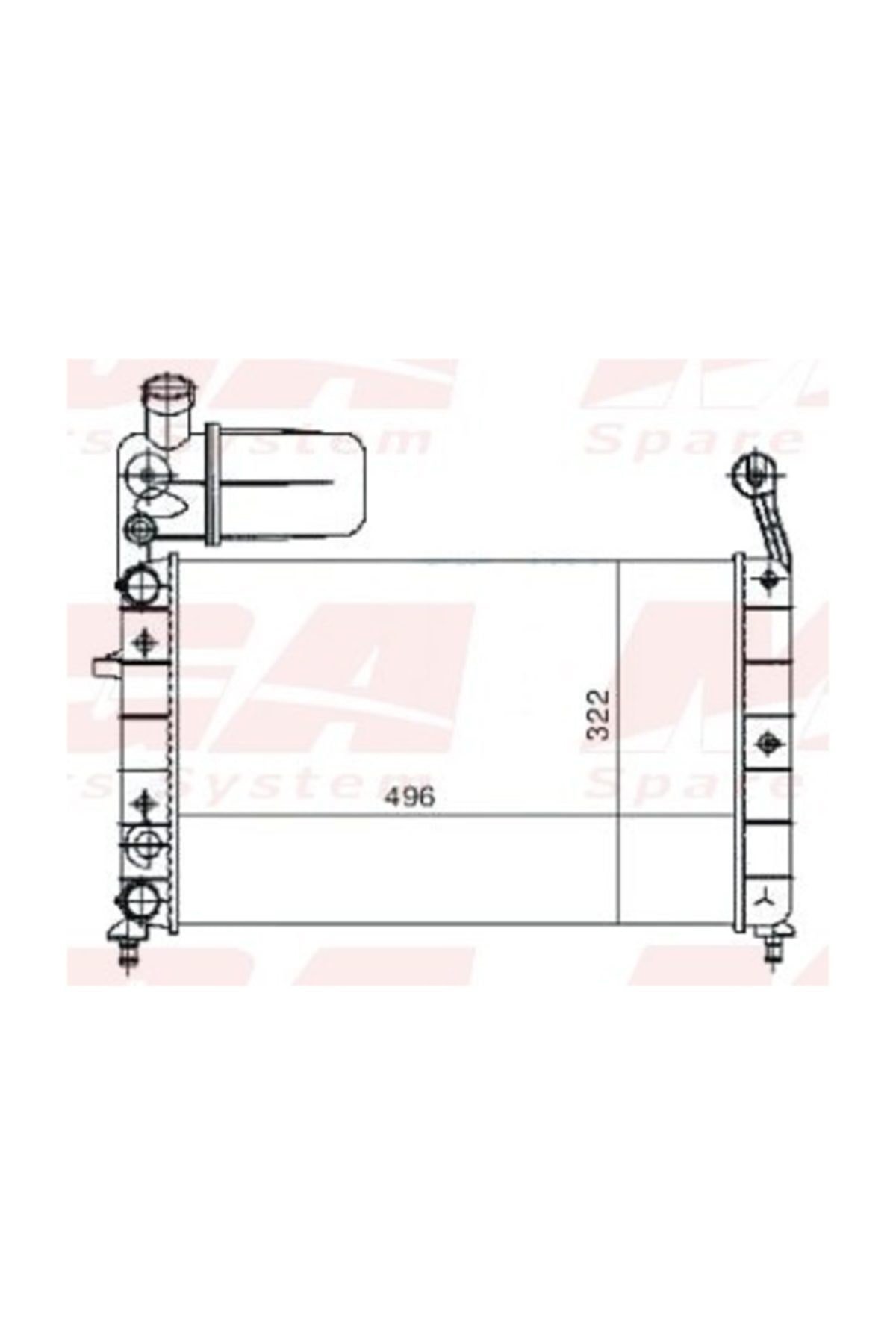 Su Radyatoru Mekanik ( Fiat : Tempra Tipo 1.4 16 Karbb. Nac Bidonlu 90-93 ) 498x322x32 - -80400