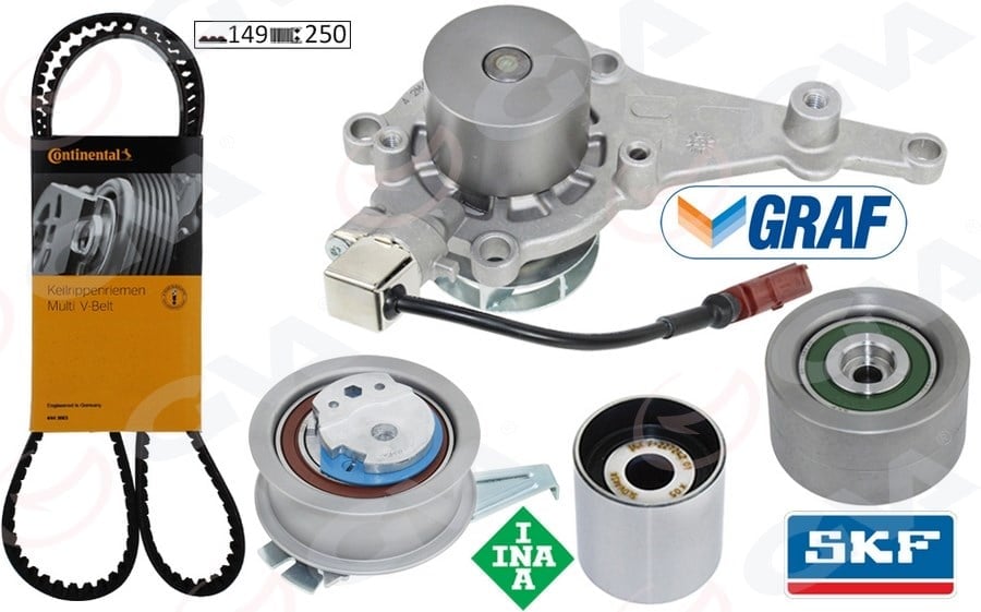 Triger Seti Devirdaimli Sensörlü Vw-Skoda-Audi-Cupra-Seat 16> Ford 23> 2.0 Tdi Dsud-Dtrb-Dtrd-Dez E-Dtna-Dtua 149 Diş Gva 59Wpk7562c
