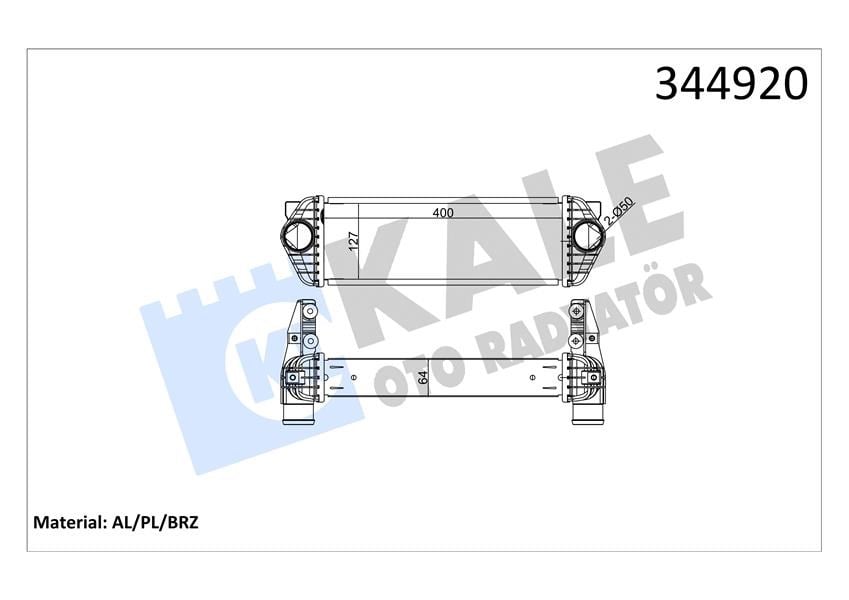 Turbo Intercoll Radyatoru Transit Connect Tc7 06>14 1.8Dı 1.8 Tdcı Al Pl System Kale 344920