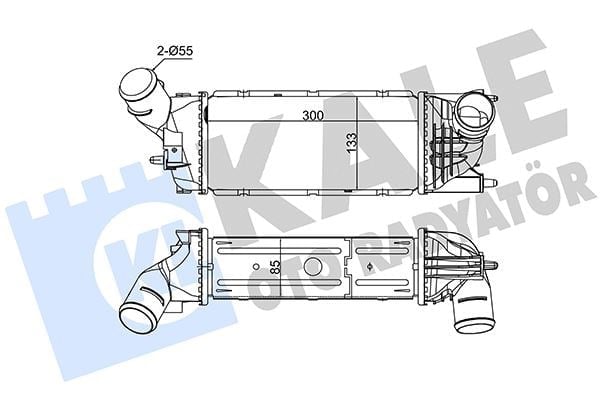 Turbo Radyatörü Intercooler 407 04>C5 04> 1.6Hdı-2.0Hdı Dv6ted4-Dv6ted4/F 300X133.4X85 Kale 350810