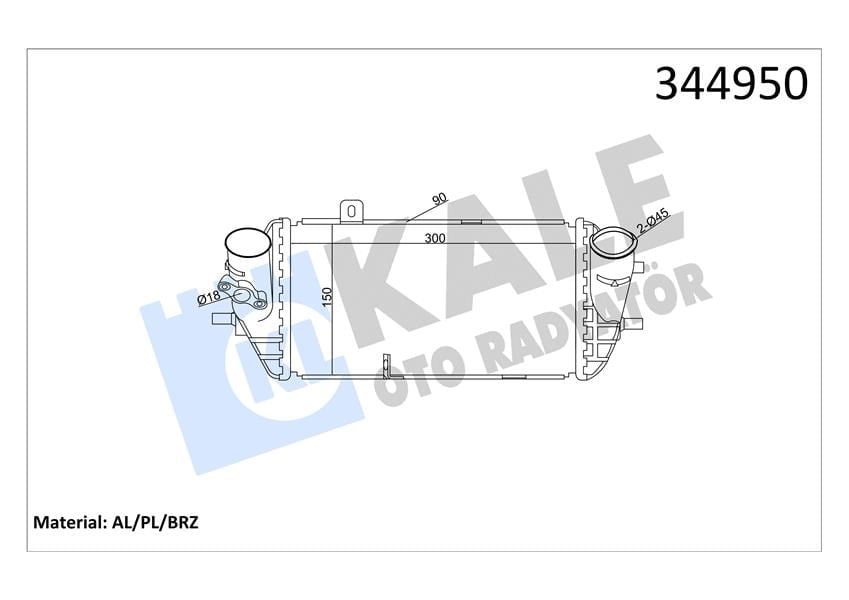 Turbo Radyatörü Intercooler Accent Blue 1.6Crdi 11>İ20 1.1Crdi 12> İ30 1.4-1.6Crdi 12> Al/Pl/Brz Kale 344950