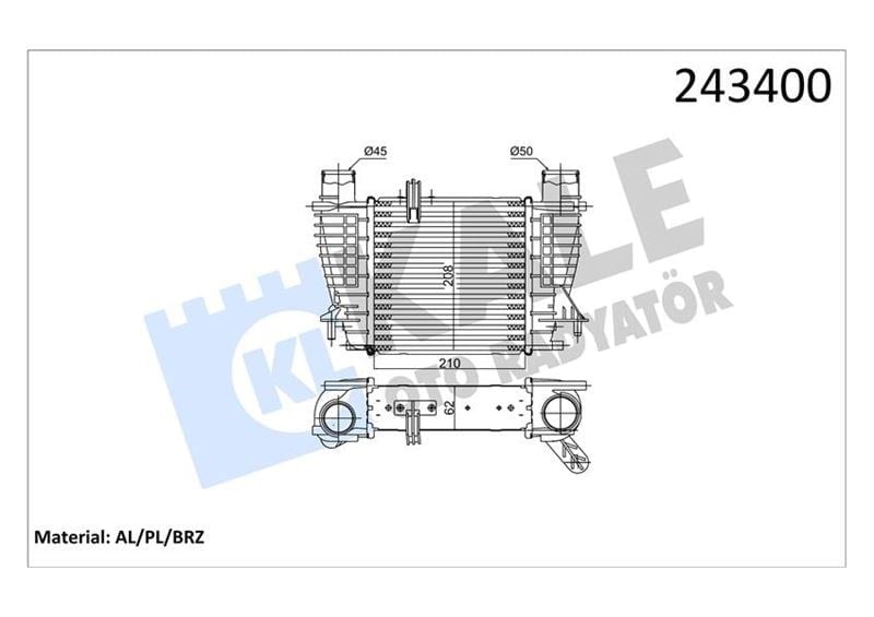 Turbo Radyatörü Intercooler Clıo Iıı 1.5 Dcı Al Pl Al Pl Sistem Kale 050Cac020