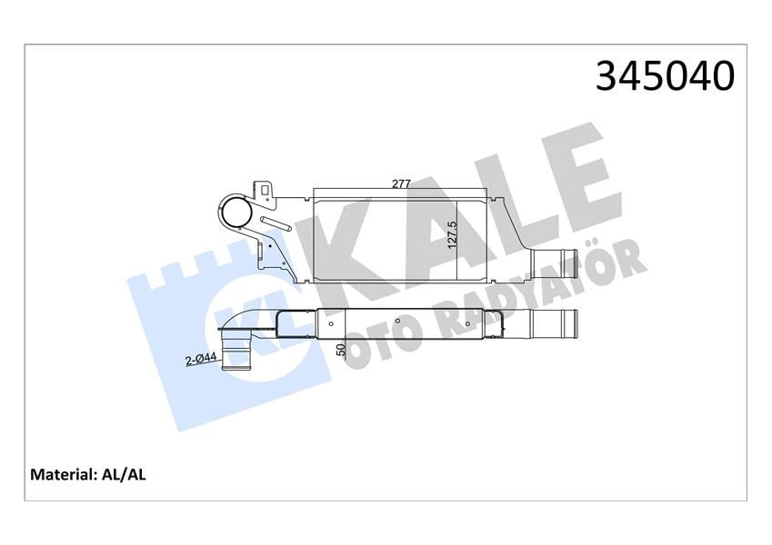 Turbo Radyatörü Intercooler Corsa C 1.7Dı-1.7Dtı 00> 275X135x50 Al/Pl/Brz Kale 345040