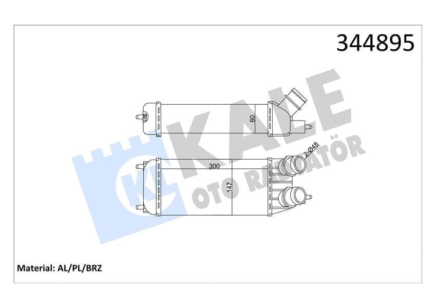 Turbo Radyatörü Intercooler Jumpy-Expert-Scudo 1.6 Hdi-Dmtj 07 > Mek Ac /- 300X157x80 Kale 344895