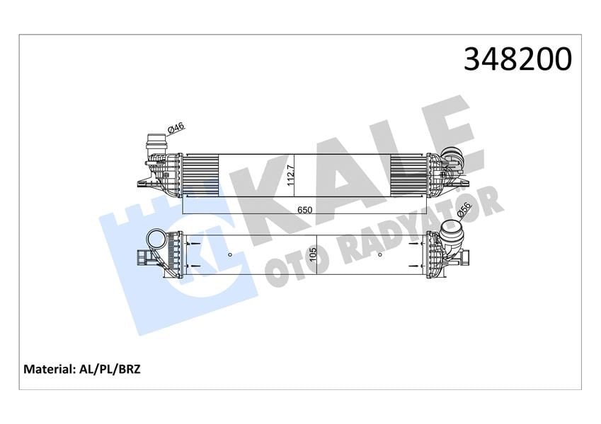 Turbo Radyatörü Intercooler Lgn Iıı 2.0 Dcı Al-Pl-Brz 652X112x108 Kale 348200