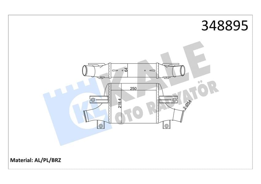 Turbo Radyatörü Intercooler P4008 13>C4 12>Asx 10>Lancer Vııı Kale 348895