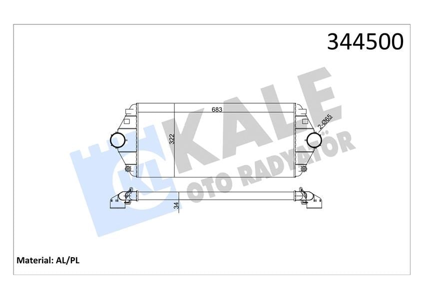 Turbo Radyatörü Intercooler Scudo-Expert-Evasıon-Jumpy-806 1.9Td-2.0Hdı Al/Pl/Brz 683X322x34 Kale 344500
