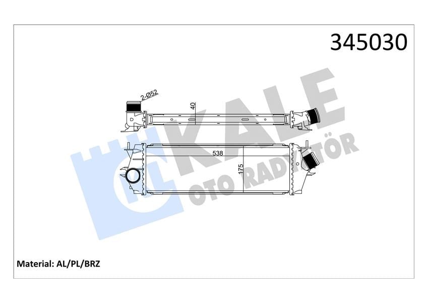 Turbo Radyatörü Intercooler Trafıc Iı-Vıvaro 2.0 Dcı-Cdtı M9r Al/Pl/Brz Kale 345030