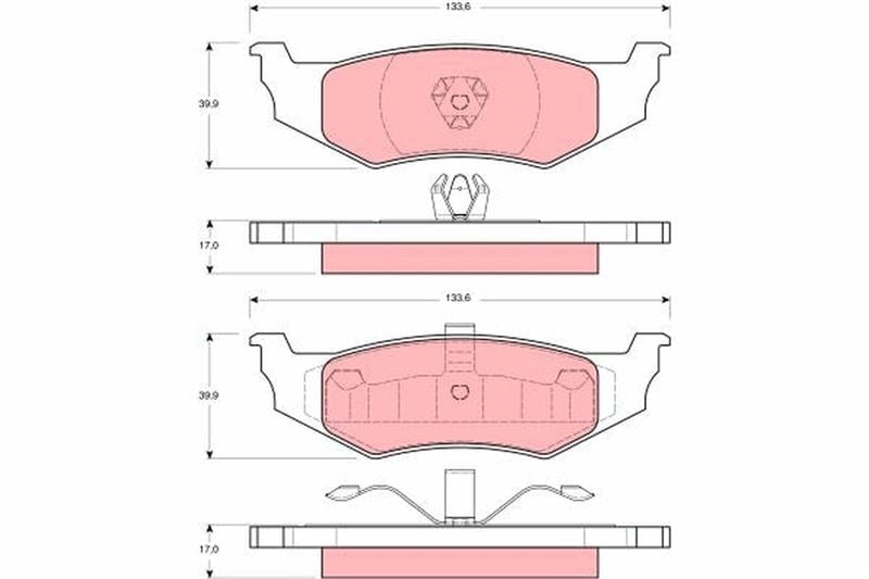 X Arka Balata K.Ç Tip Chrysler 300M 2.7 3.5 98-04 Voyager 95-01 Stratus 95-99 Concorde Trw Gdb1234