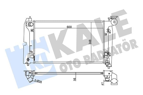 X Radyatör Corolla 1.4/1.6 Vvti Otomatik Al/Pl/Brz 600X355x16 Kale 352700