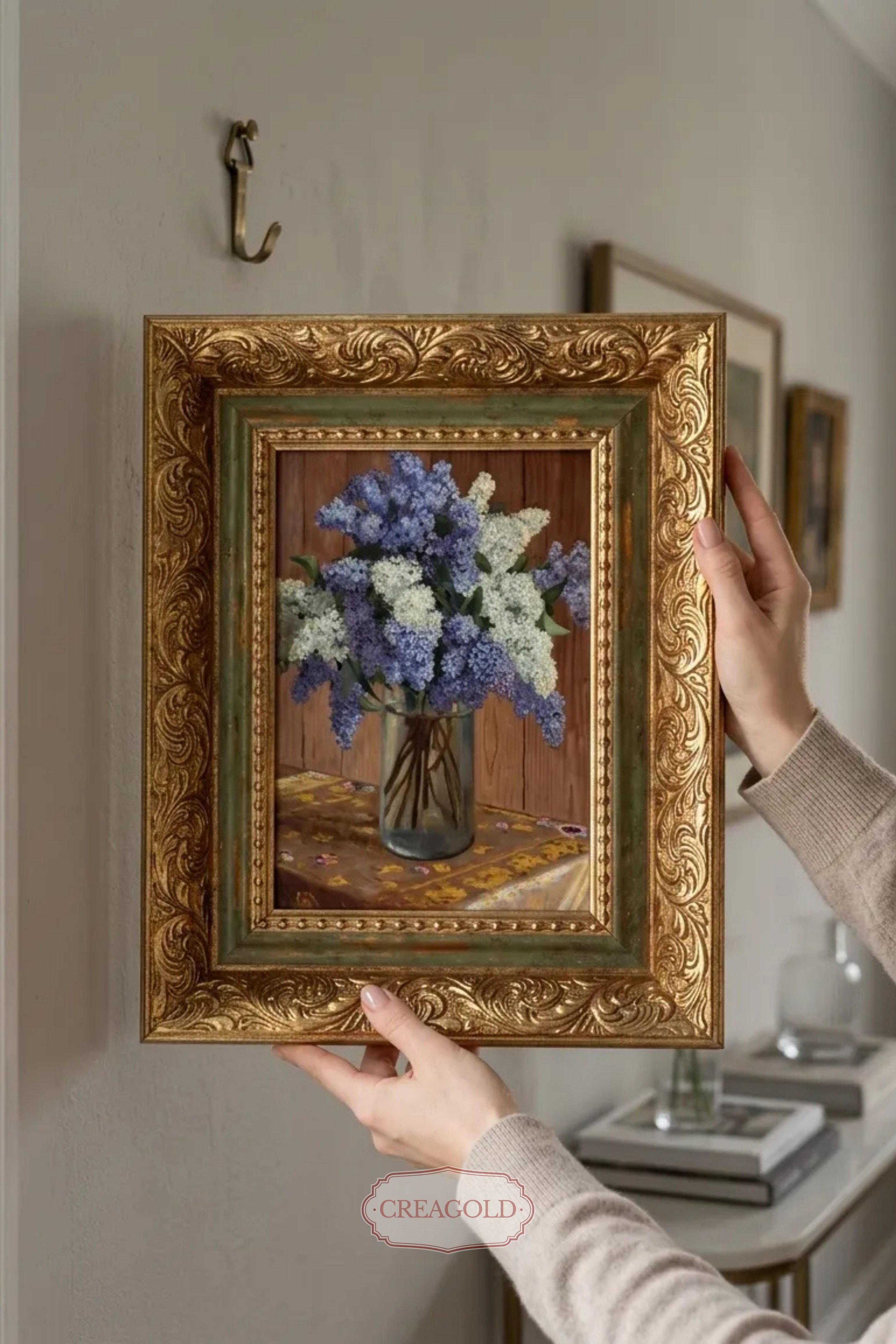 Bouquet de Lilas Vintage Çerçeveli Tablo 