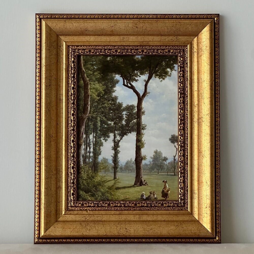 Çocuk Baharı Vintage Çerçeveli Tablo