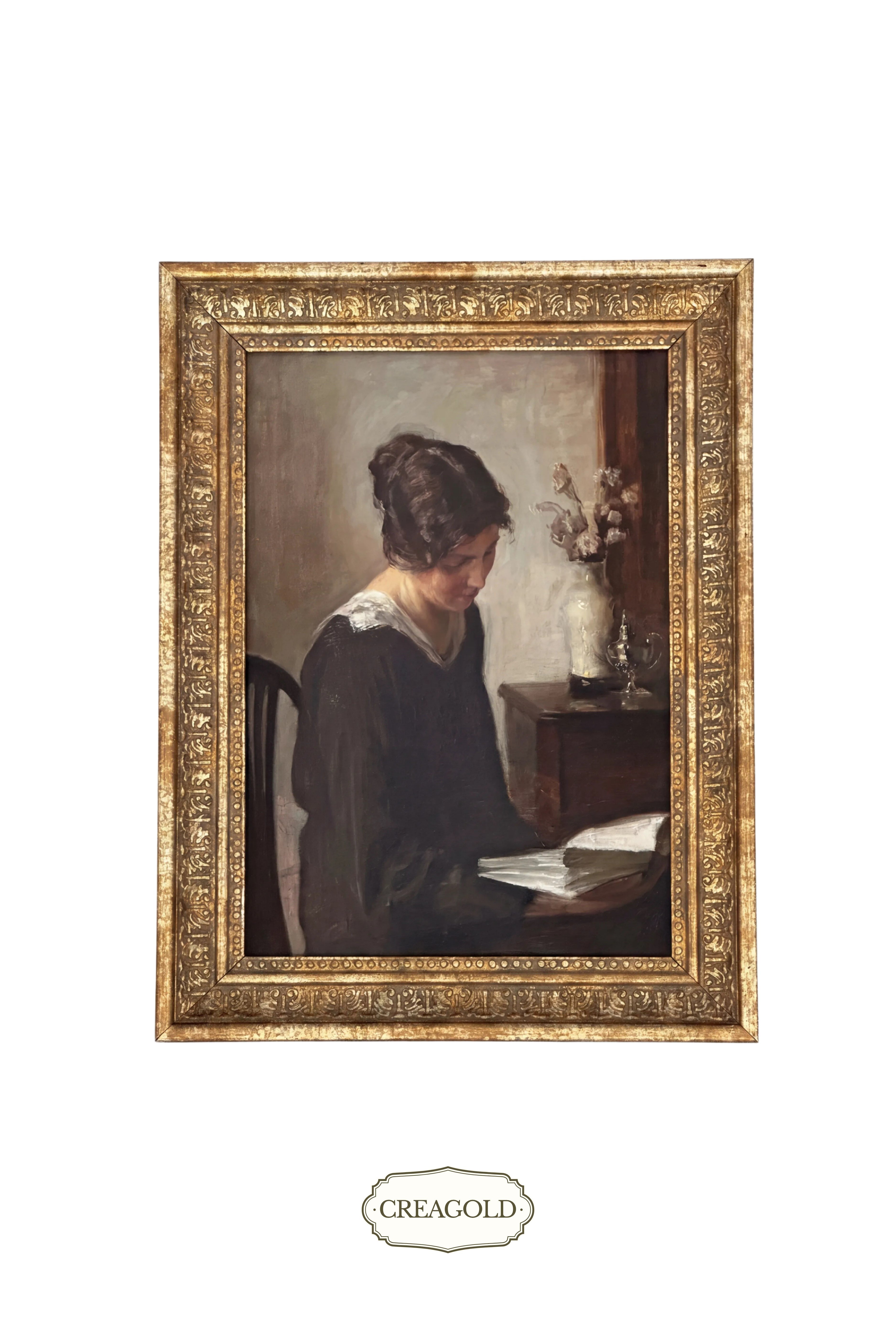 La Liseuse Vintage Çerçeveli Tablo