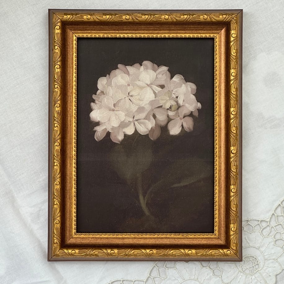 Élégance Blanche Vintage Çerçeveli Tablo