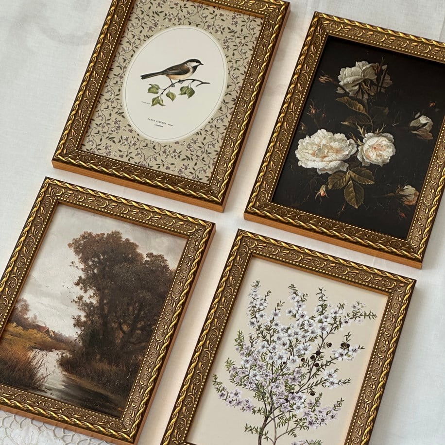 Vintage Flora   Fauna 4’lü Set
