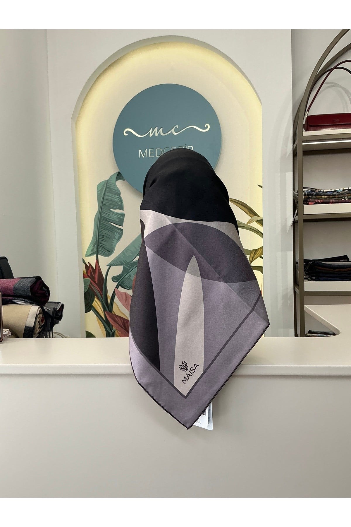 LALE TİVİL İPEK EŞARP 90*90 CM - MOR