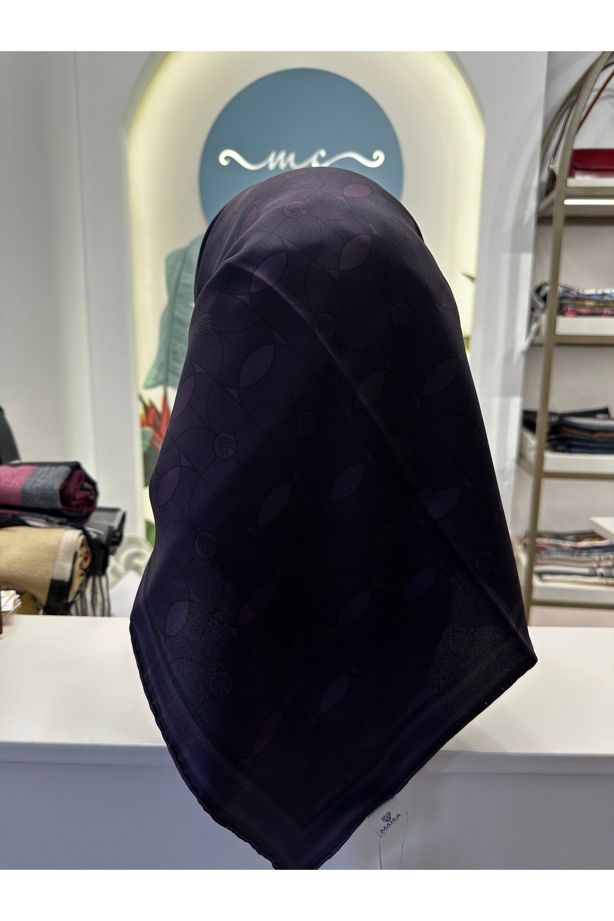 ZERRE TİVİL İPEK EŞARP 90*90 CM - MÜRDÜM