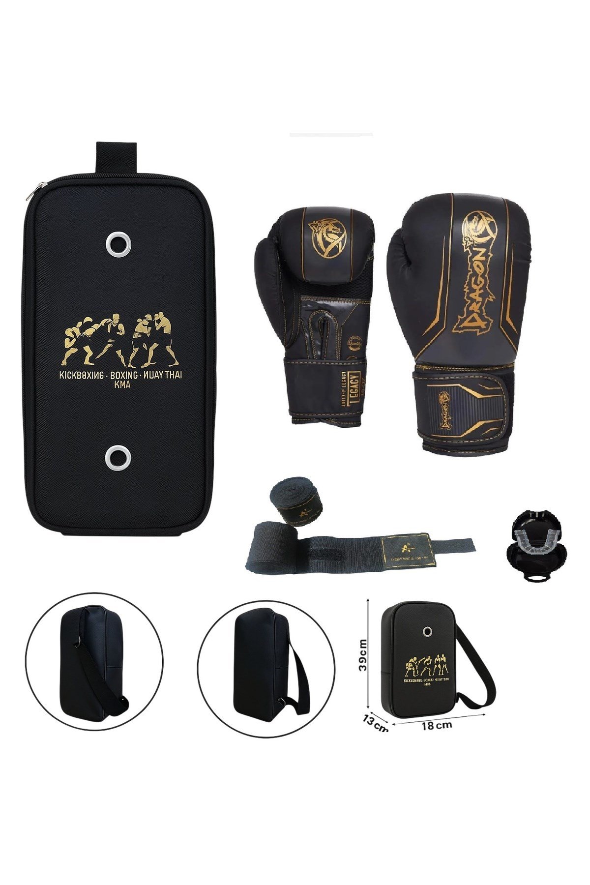 Legacy Kick Boks Eldiveni Boks Eldiveni Muay Thai Eldiveni 3'lü Set ve Eldiven Taşıma Çantalı