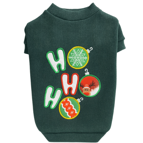 HO HO HO  - ZÜMRÜT KIRÇILLI KAŞKORSE KOLLU TİŞÖRT