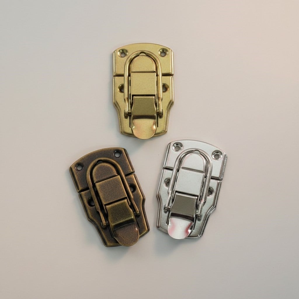 Kutu Kilidi Sandık Kilidi Emniyet Kilidi 3 cm Nikel, Antik ve Light Gold (Min. 2 Adet)