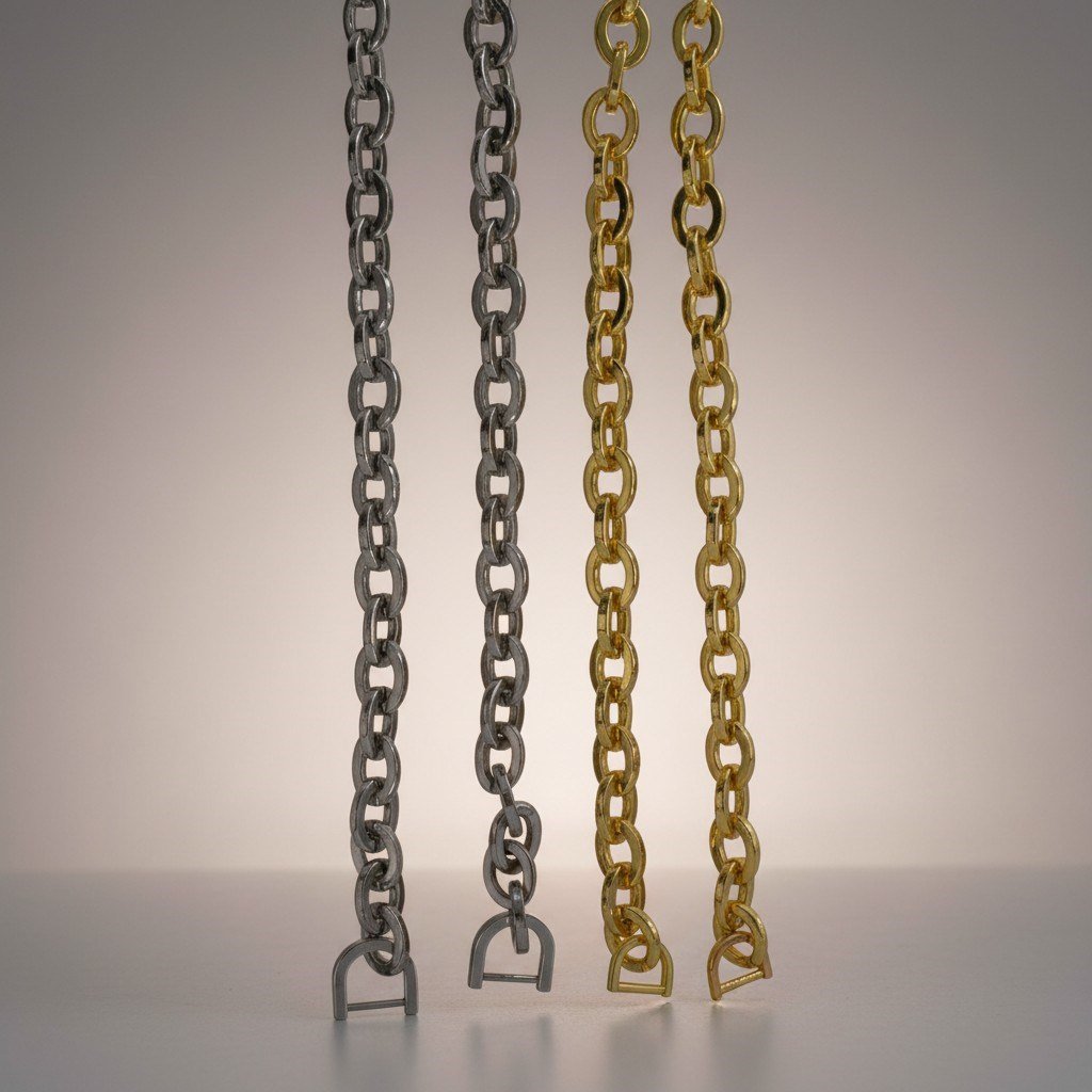 Oval Model Çanta Zinciri 120 cm Nikel ve Gold