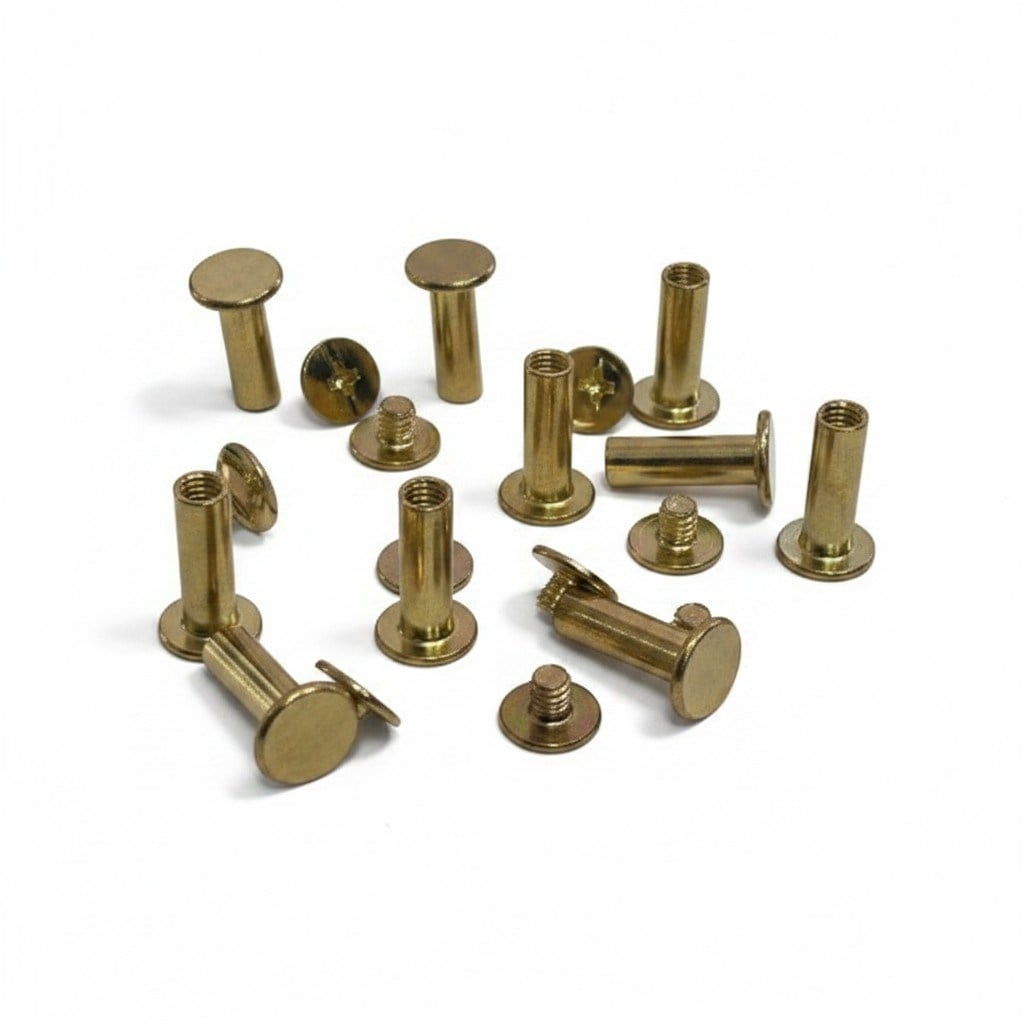 Vidalı Boru Çanta, Kemer ve Menü Vidası 15 mm Gold, 100 Adet