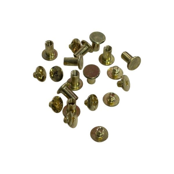 Vidalı Boru Çanta, Kemer ve Menü Vidası 9 mm Gold, 25 Adet
