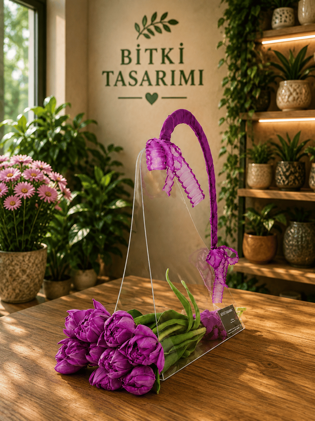 Marmaris Lavanta Esintisi Lale Çantası | Mor Lale Aranjmanı