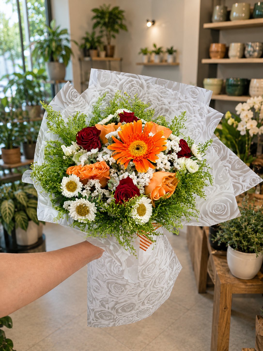Marmaris Sunset Premium Buketi | Gerbera ve Gül Buketi