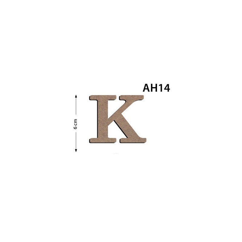 Ah14 Ahşap 6 cm K Harfi