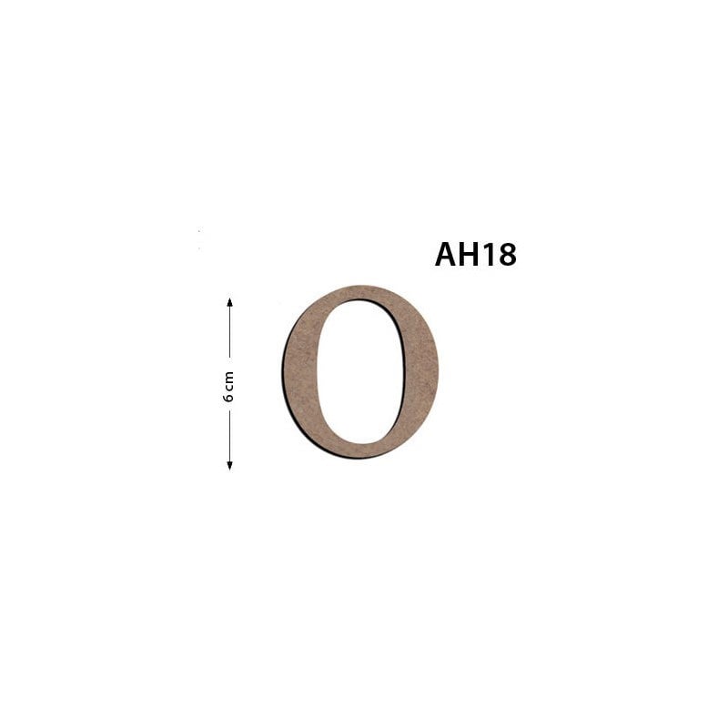 Ah18 Ahşap 6 cm O Harfi