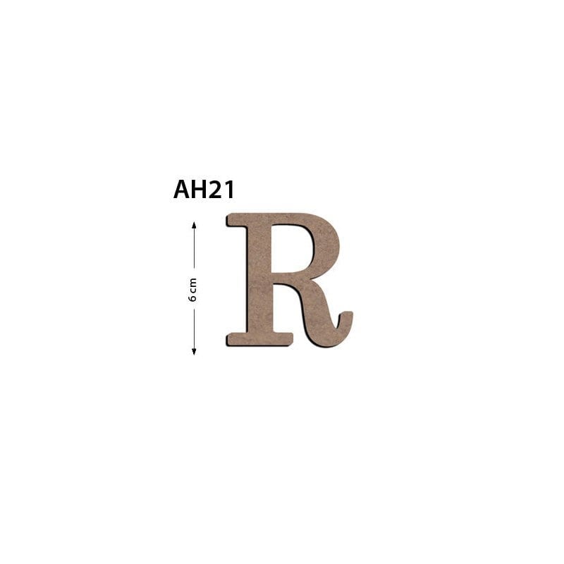 Ah21 Ahşap 6 cm R Harfi