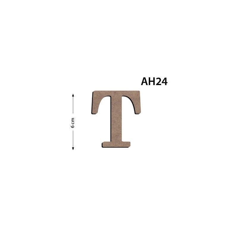 Ah24 Ahşap 6 cm T Harfi