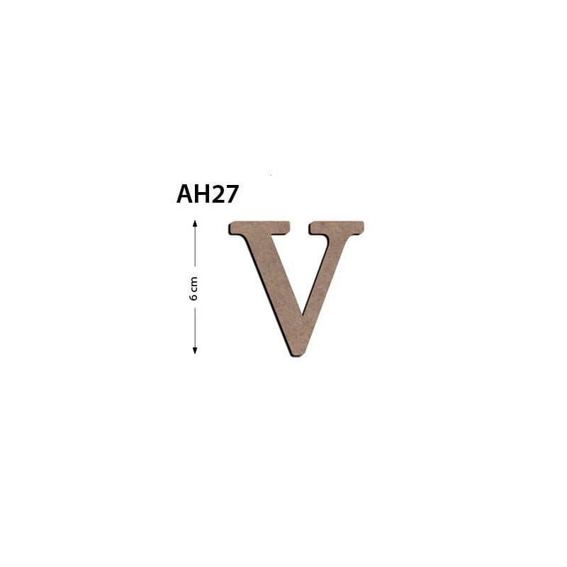 Ah27 Ahşap 6 cm V Harfi