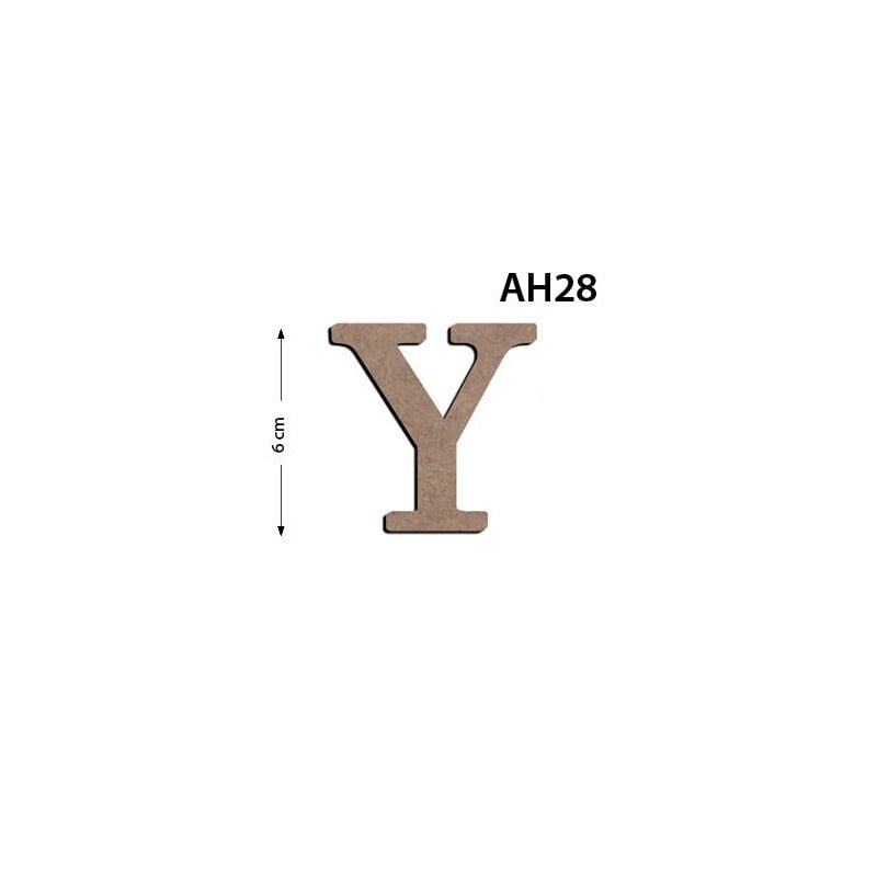 Ah28 Ahşap 6 cm Y Harfi