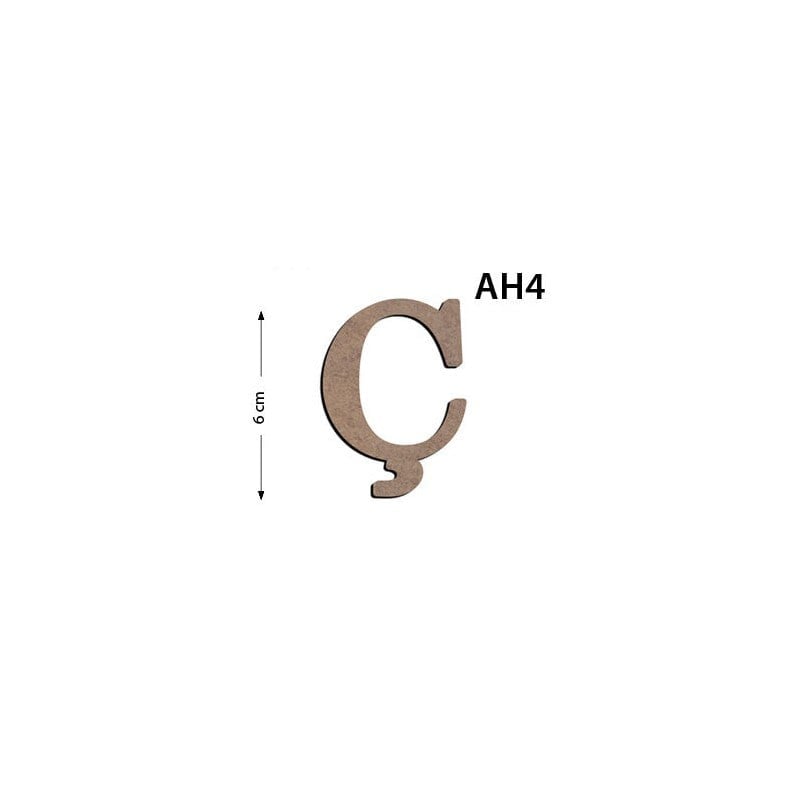 Ah4 Ahşap 6 cm Ç Harfi