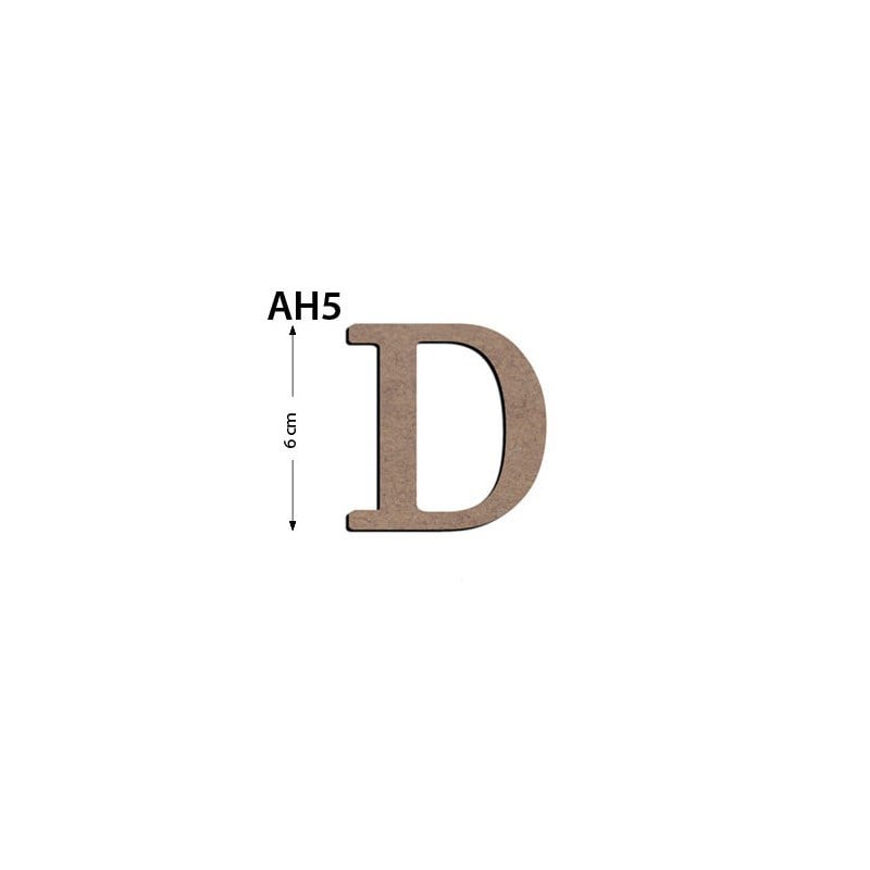 Ah5 Ahşap 6 cm D Harfi