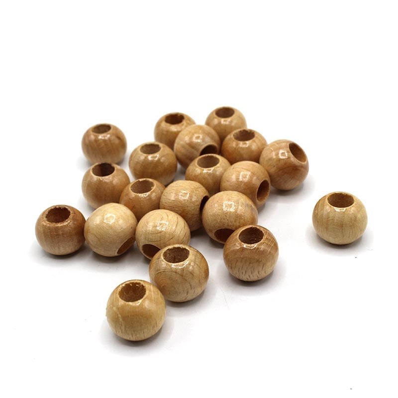 Ahşap Boncuk Yuvarlak 10 mm 20 Adet