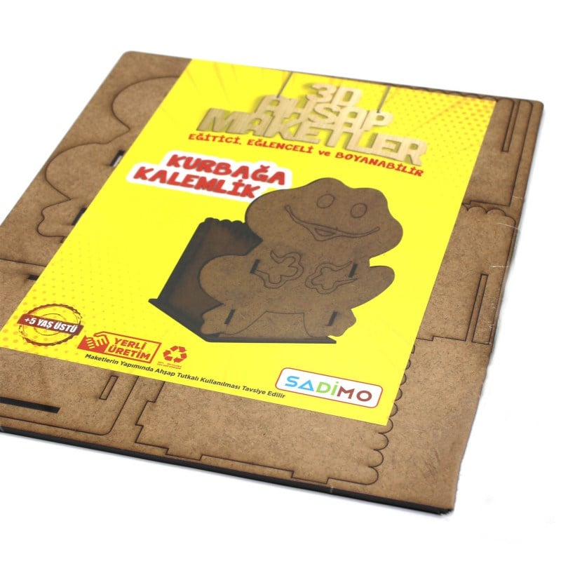 Ahşap Maket Kalemlik Kurbağa