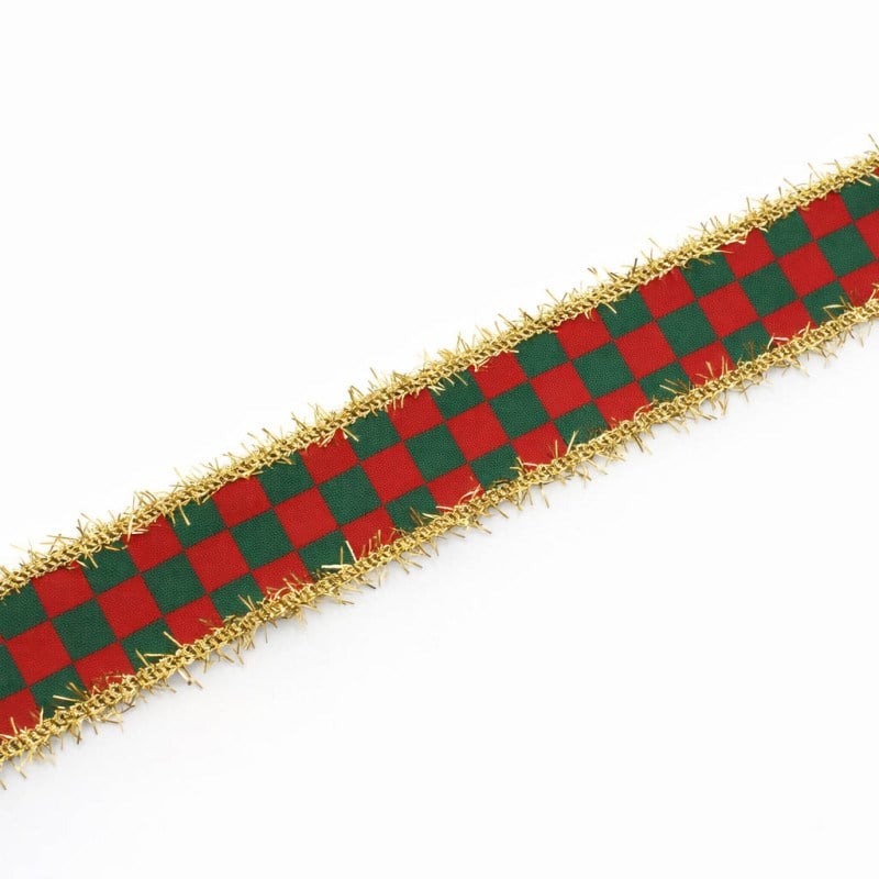 Dama Kurdele Saçaklı Yeşil-Kırmızı 30 mm