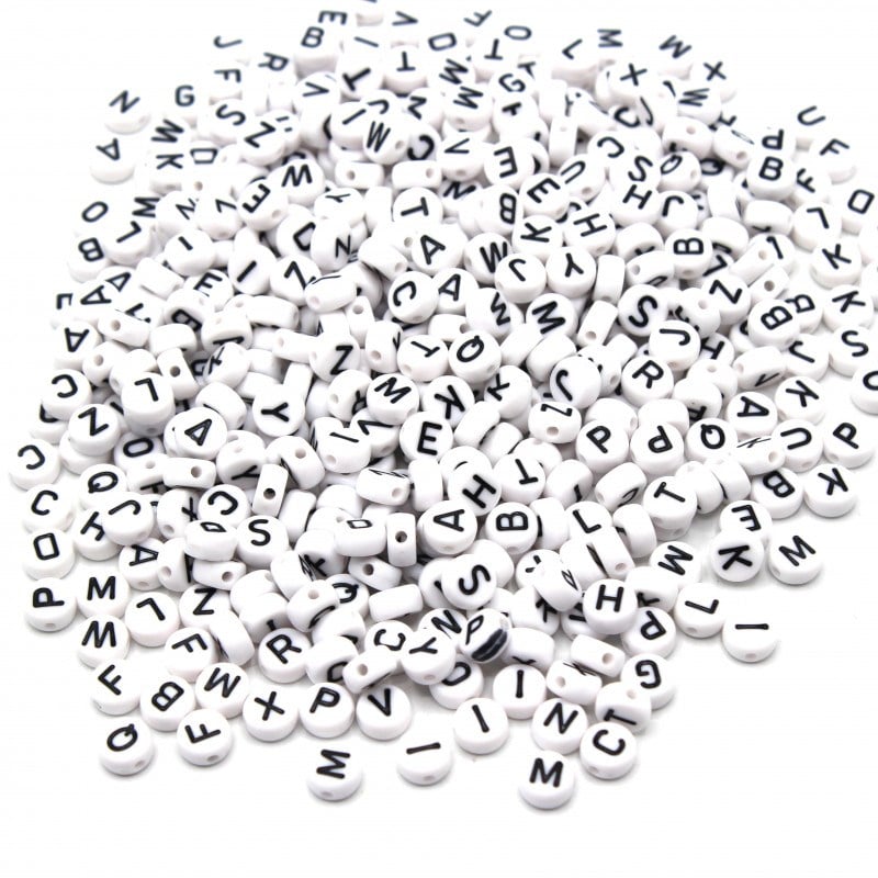 Harf Boncuk Elips Beyaz 6 mm 250 gr