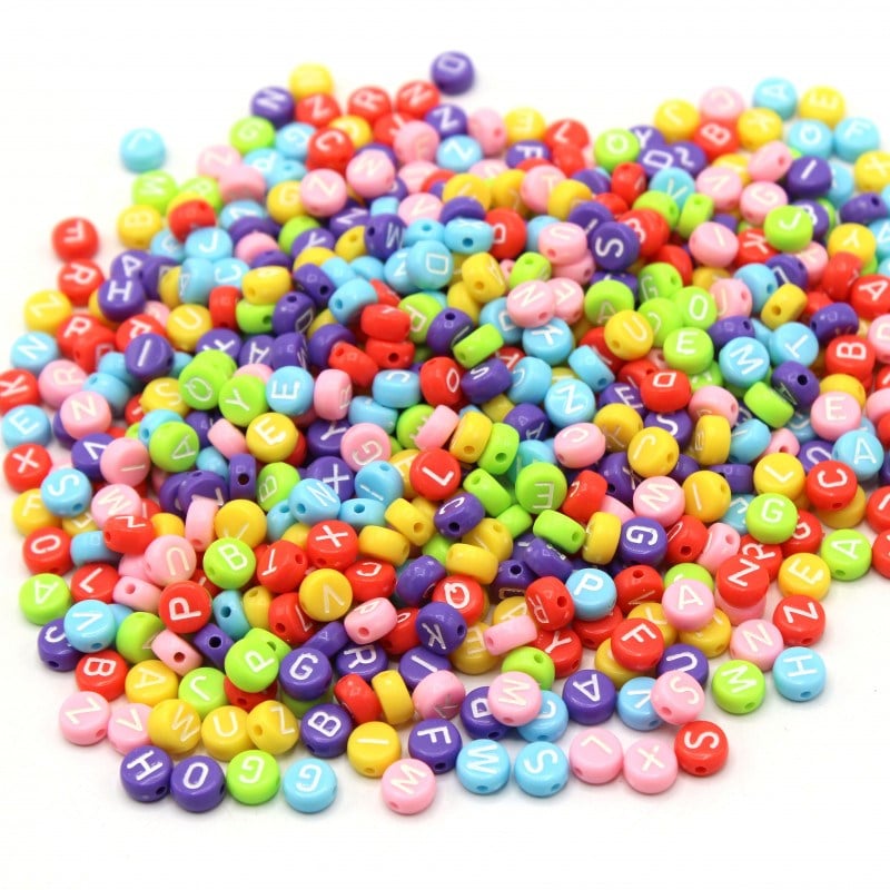 Harf Boncuk Elips Pastel Renkli 6 mm 250 gr