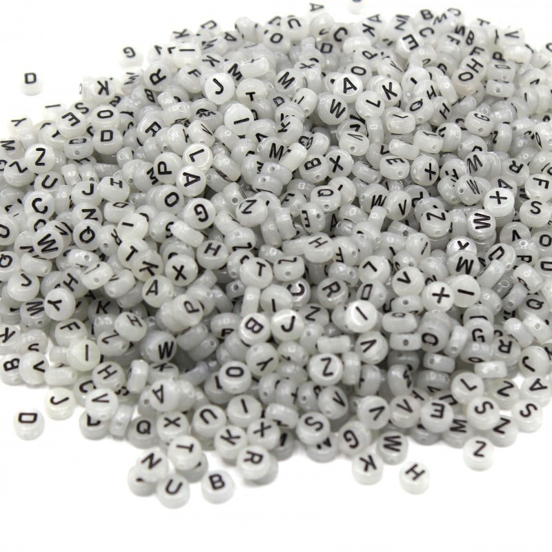 Karanlıkta Parlayan Harf Boncuk Elips 6 mm 250 gr