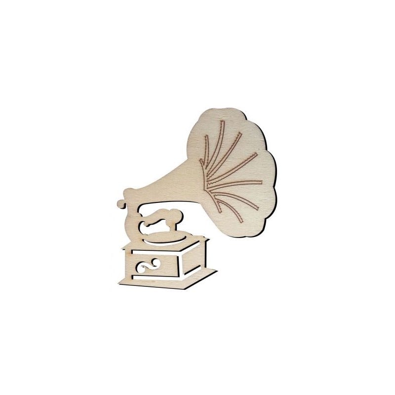O55 Gramofon Süs Ahşap Obje