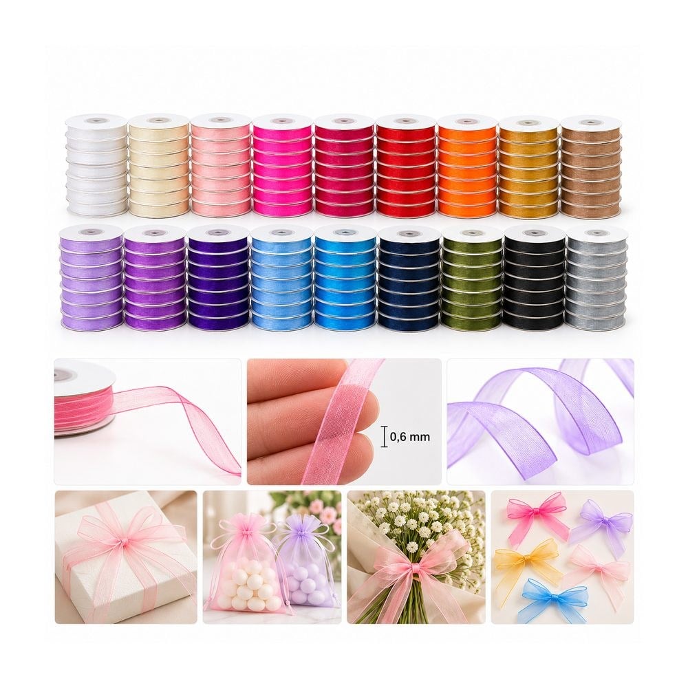 Organze Tül Kurdele 6 mm