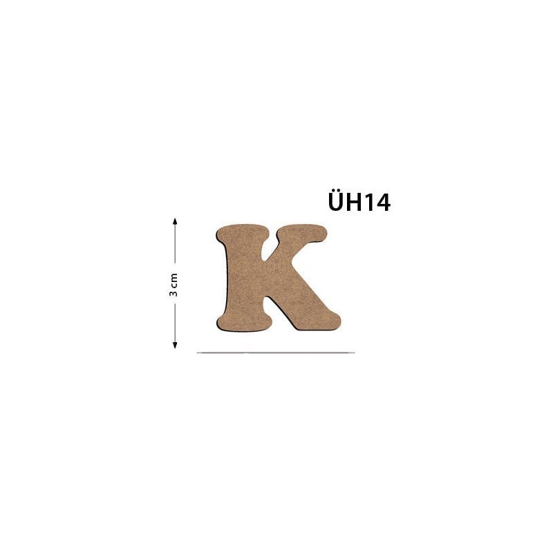 Üh14 Ahşap 3 cm K Harfi