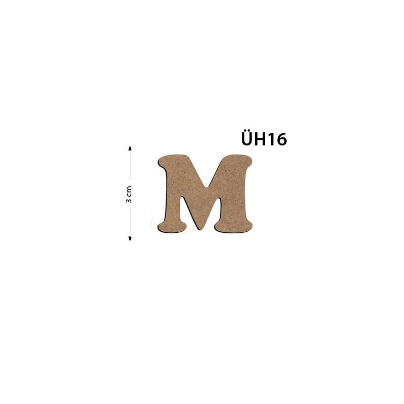 Üh16 Ahşap 3 cm M Harfi